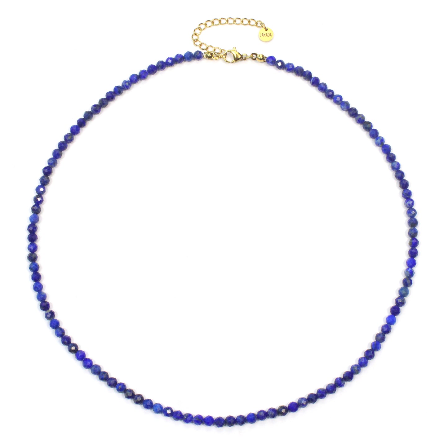 Lapislazuli Edelstein Halskette 4mm facettiert - Länge verstellbar