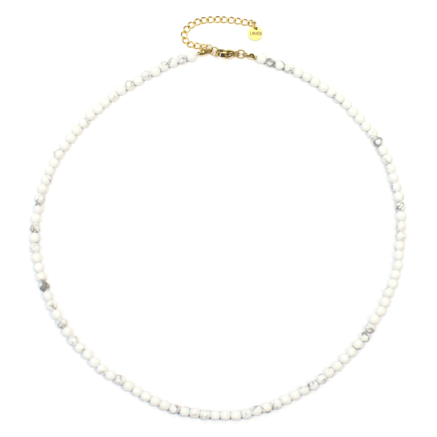 Howlith Edelstein Halskette 4mm facettiert - Länge verstellbar