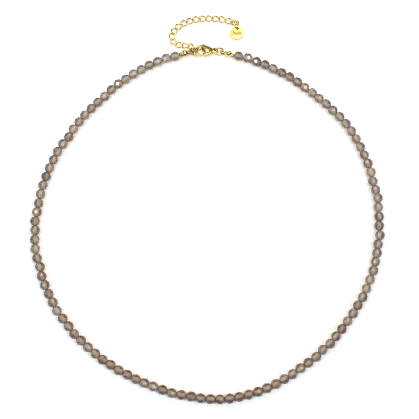 Rauchquarz Edelstein Halskette 4mm facettiert - Länge verstellbar
