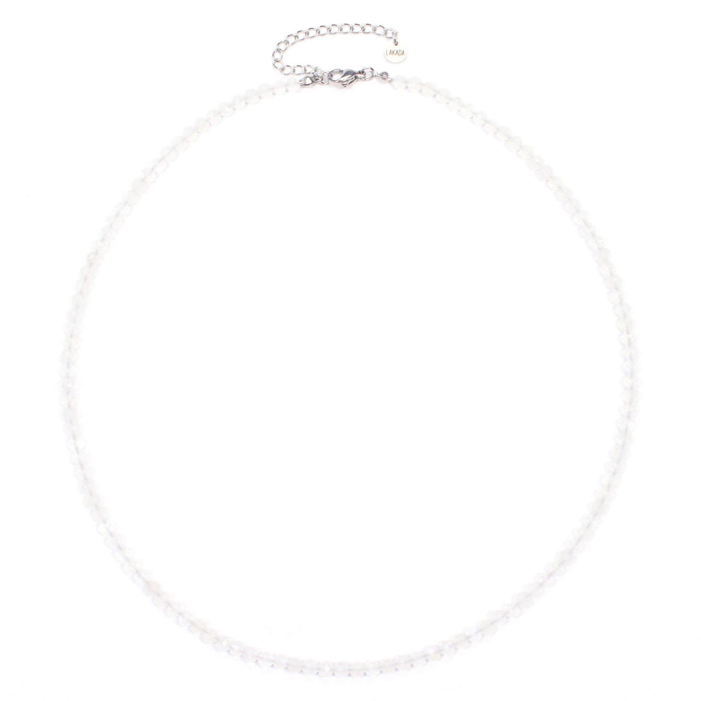 Mondstein Edelstein Halskette 4mm facettiert - Länge verstellbar