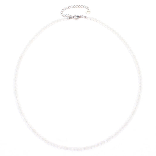 Mondstein Edelstein Halskette 4mm facettiert - Länge verstellbar