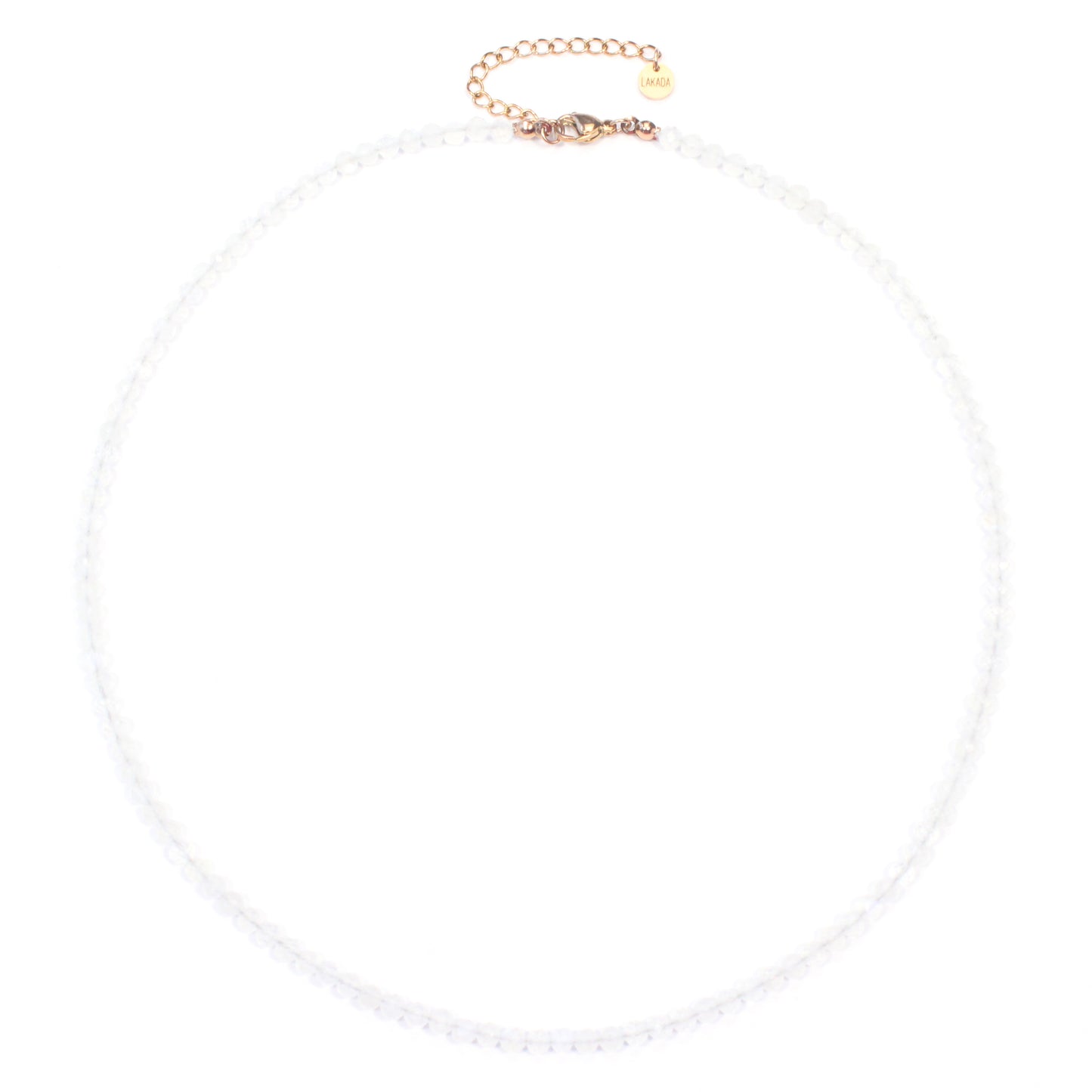 Mondstein Edelstein Halskette 4mm facettiert - Länge verstellbar