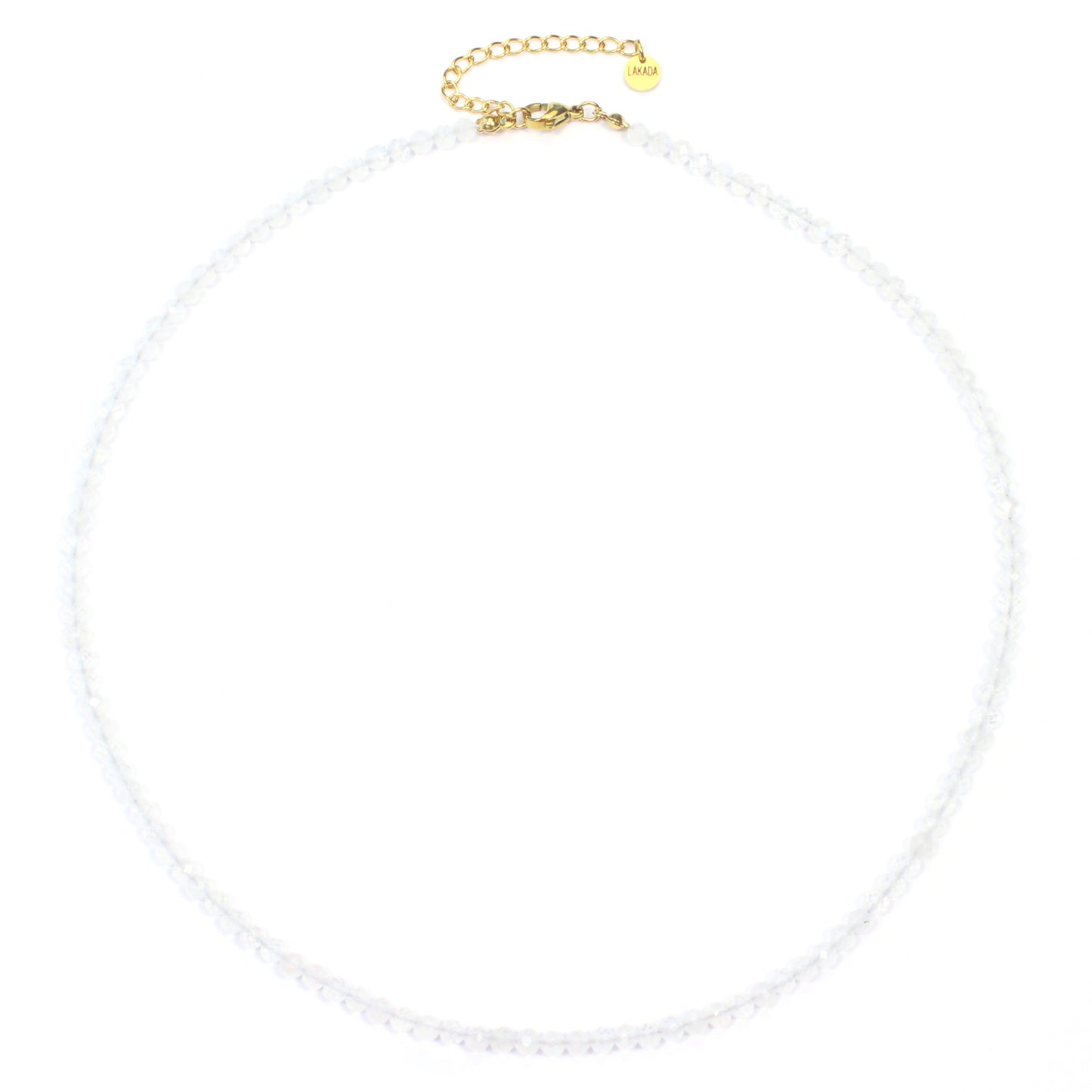 Mondstein Edelstein Halskette 4mm facettiert - Länge verstellbar
