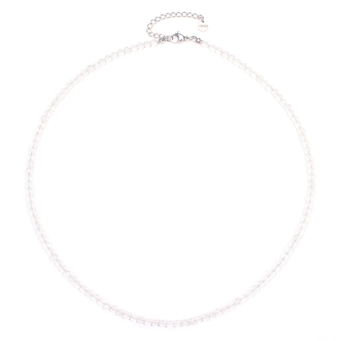 Bergkristall Edelstein Halskette 4mm facettiert - Länge verstellbar
