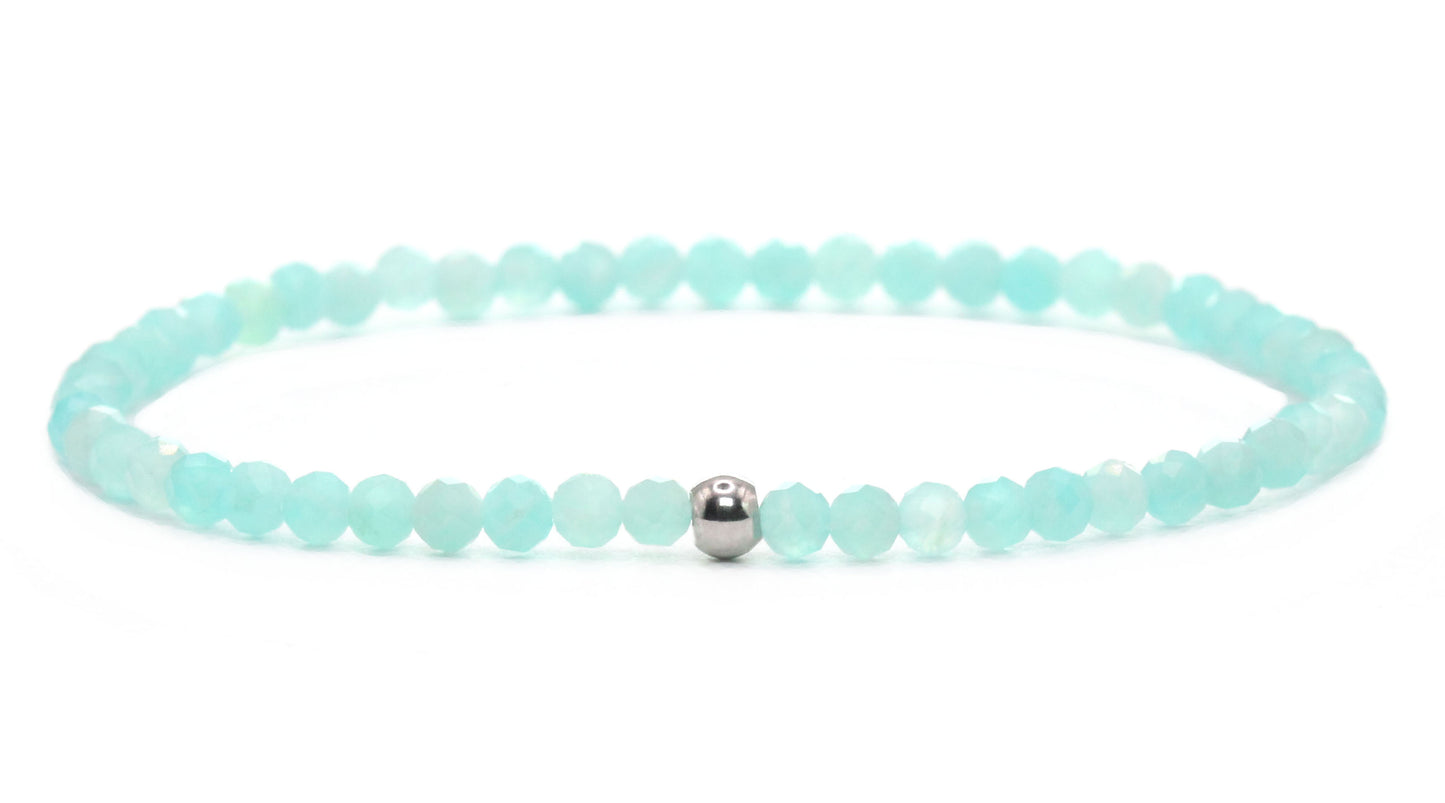 Amazonit Edelstein Armband 3mm facettiert
