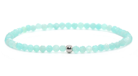 Amazonit Edelstein Armband 3mm facettiert