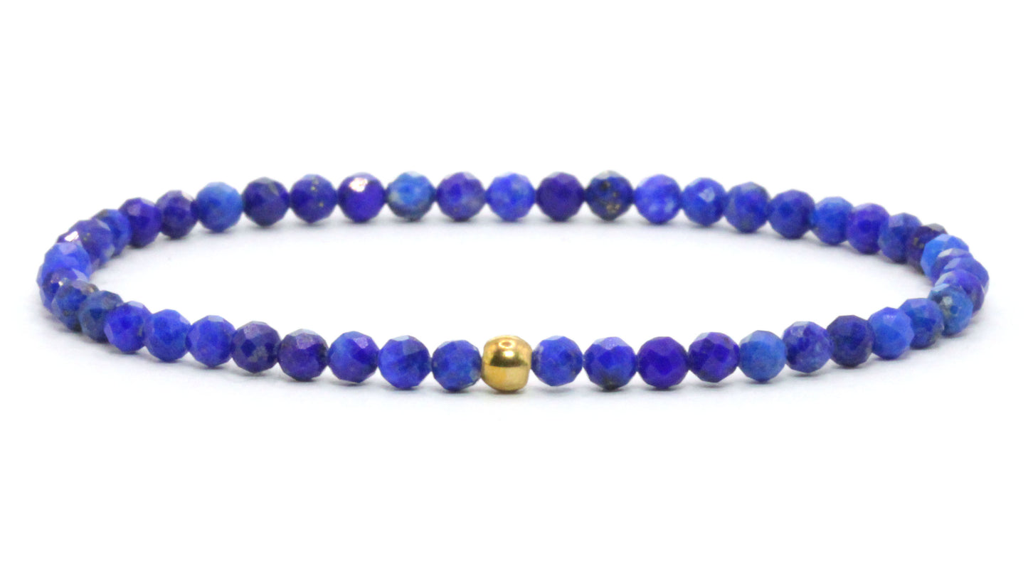 Lapislazuli Edelstein Armband 3mm facettiert