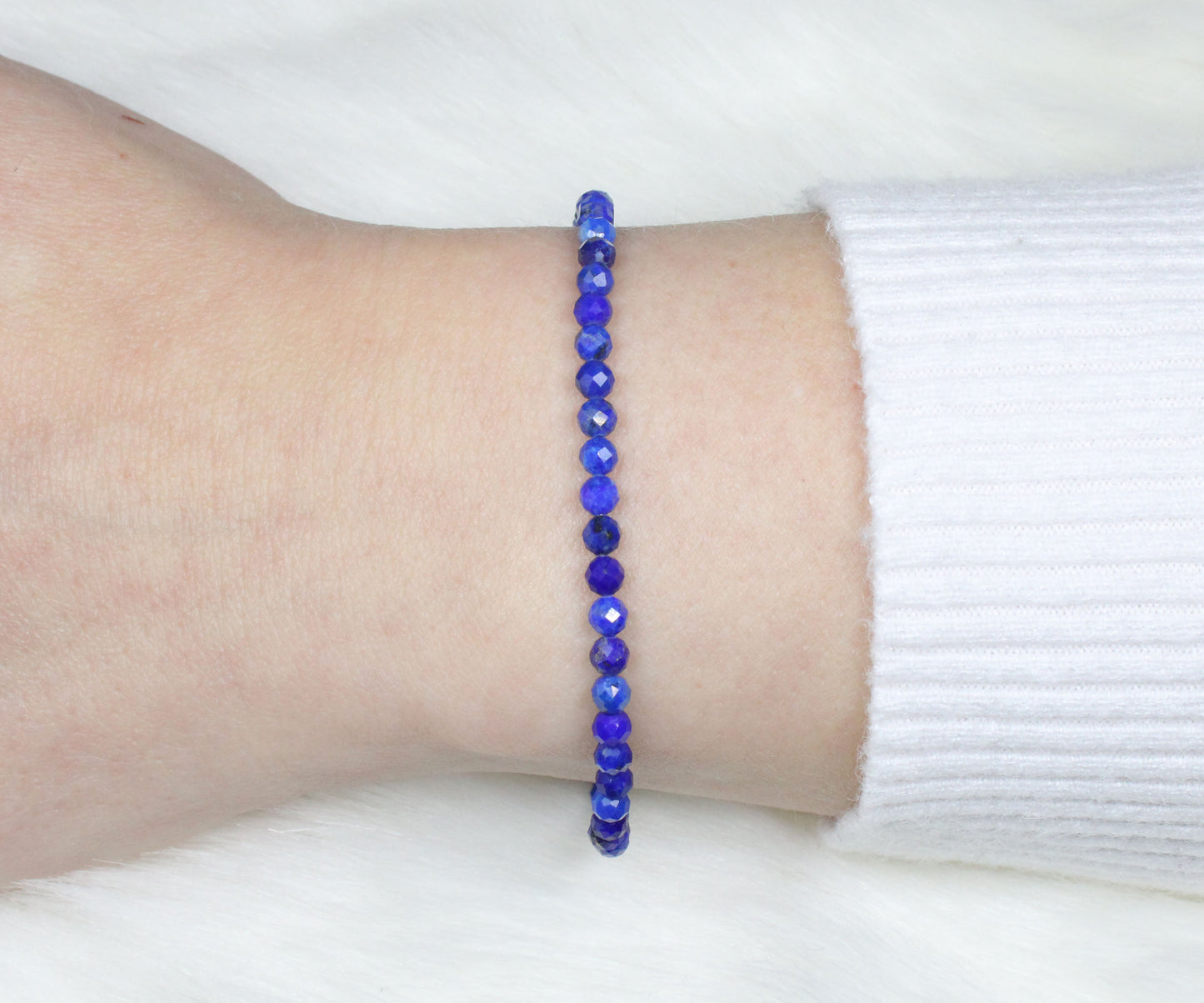 Lapislazuli Edelstein Armband 3mm facettiert