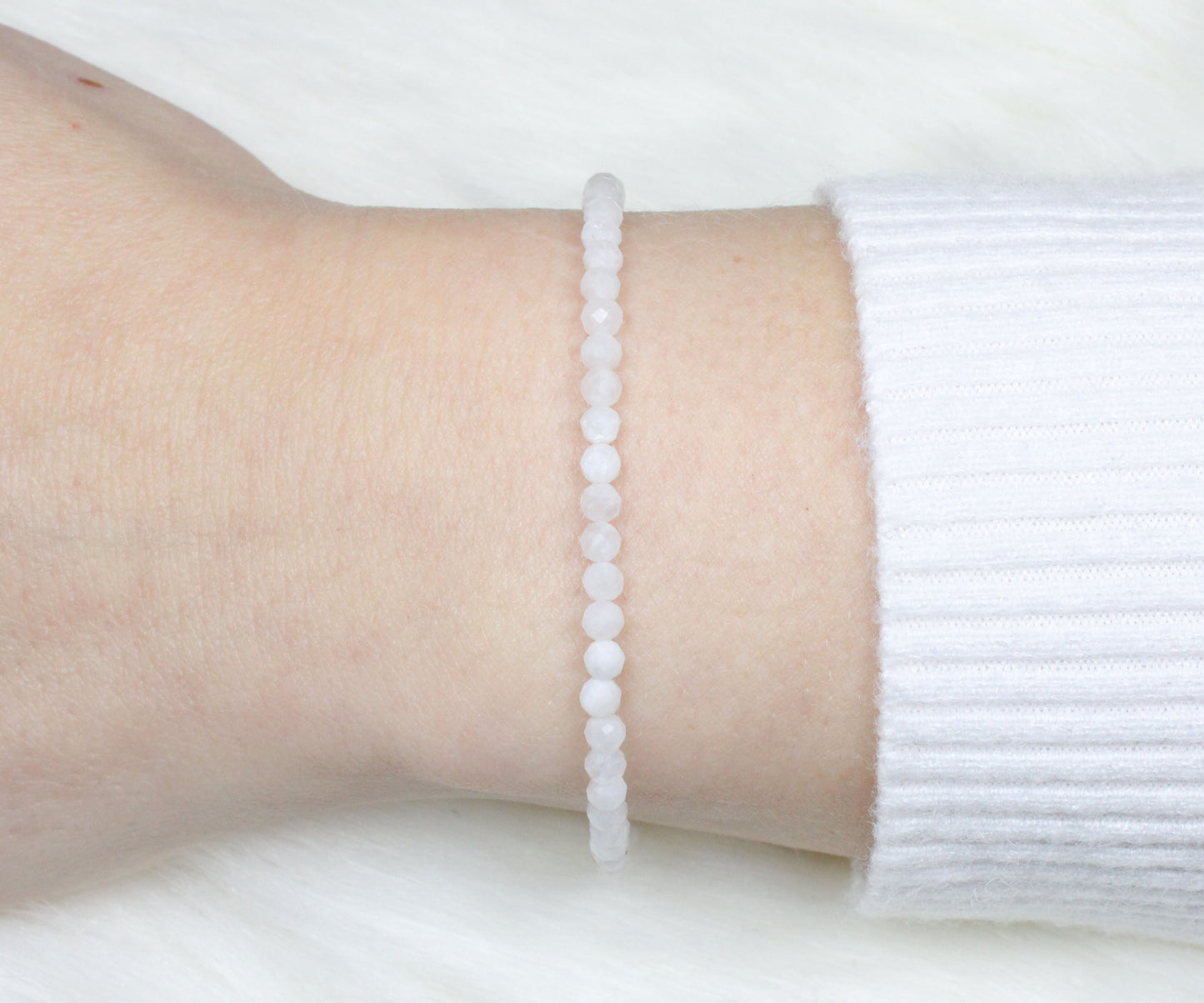 Mondstein Edelstein Armband 3mm facettiert