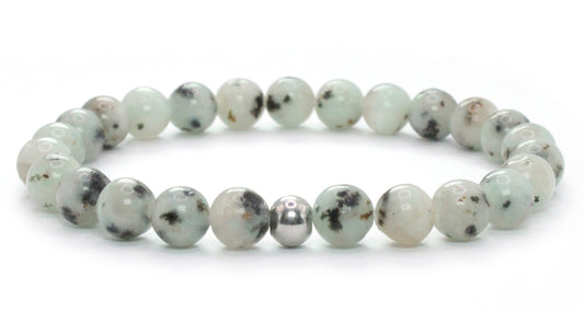 Lotus Jaspis Edelstein Armband 6mm mit Edelstahlkugel