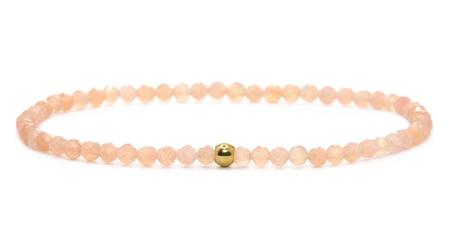Sonnenstein Edelstein Armband 3mm facettiert