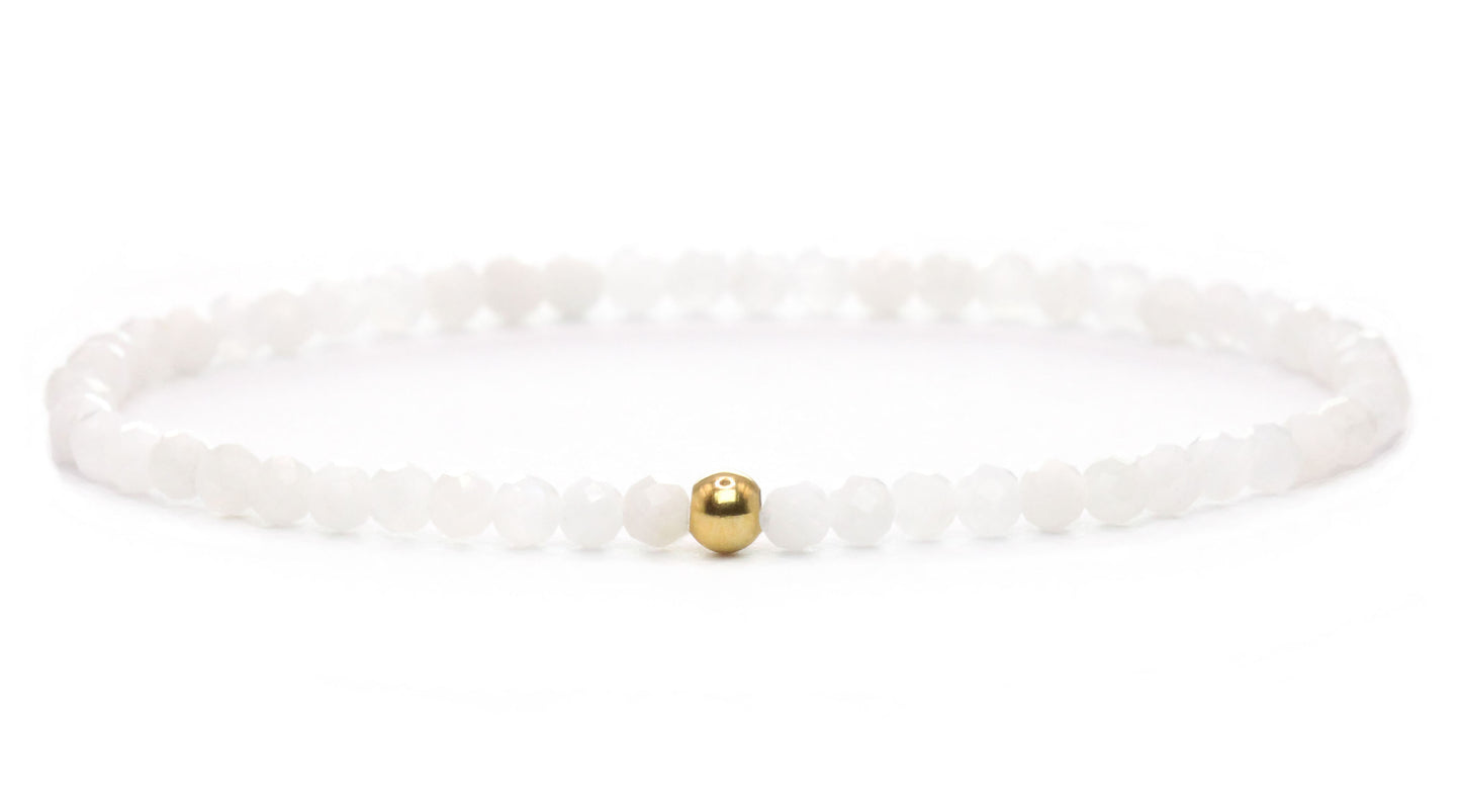 Mondstein Edelstein Armband 3mm facettiert