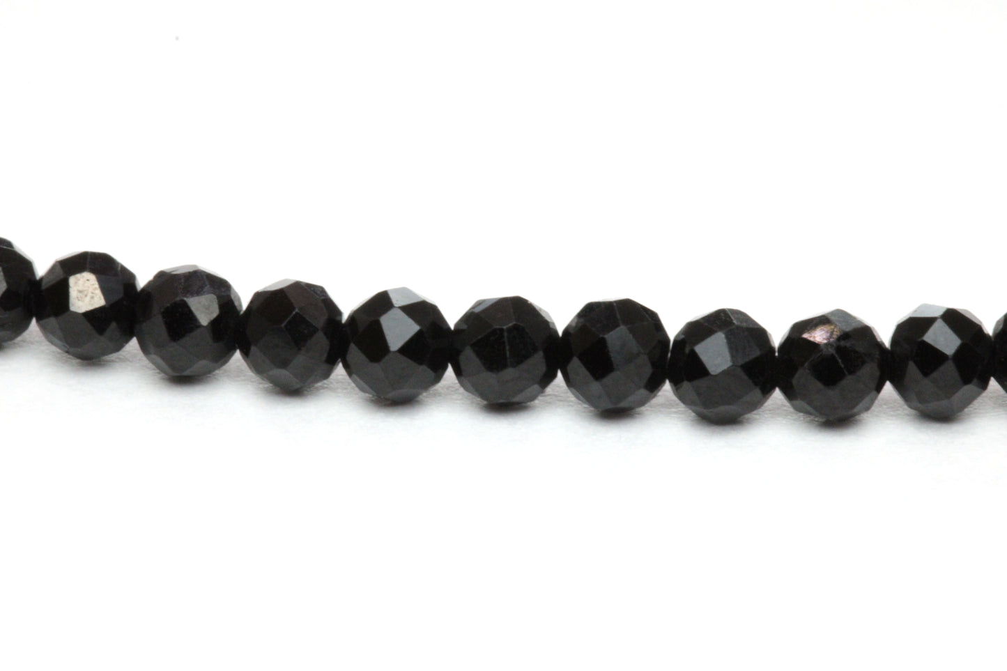 Schwarzer Turmalin Edelstein Armband 3mm facettiert