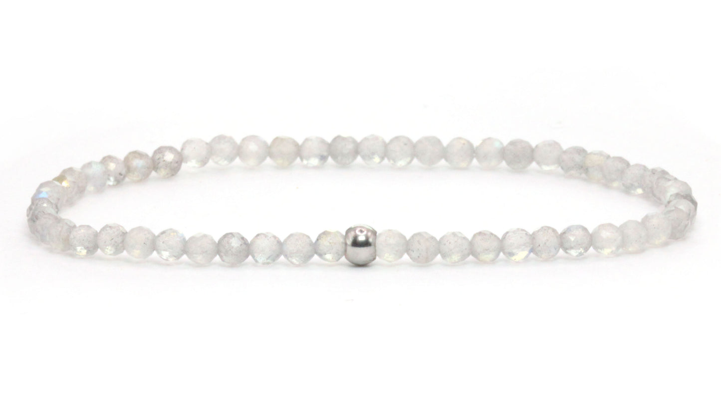 Labradorit Edelstein Armband 3mm facettiert