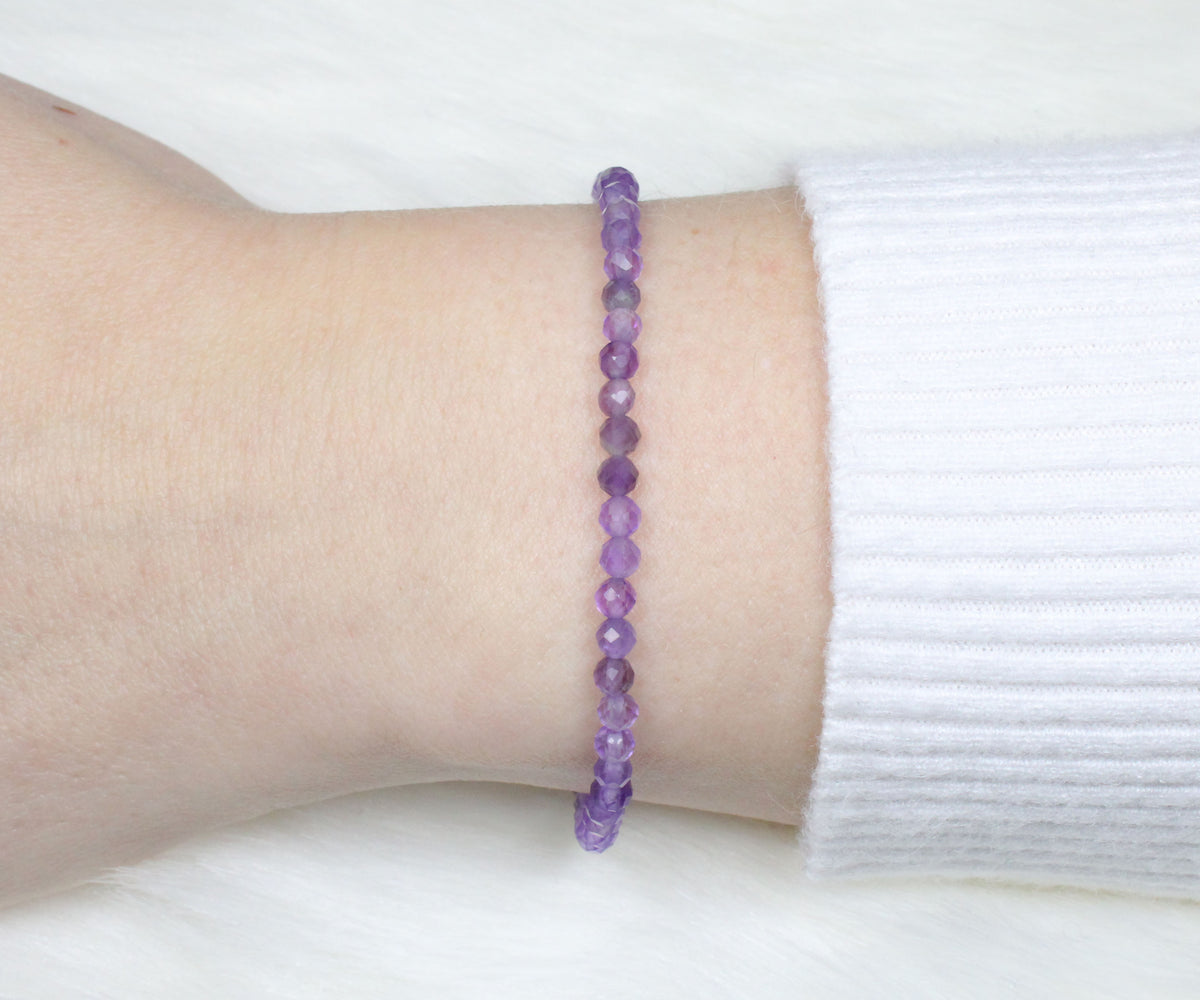 Amethyst Edelstein Armband 3mm facettiert