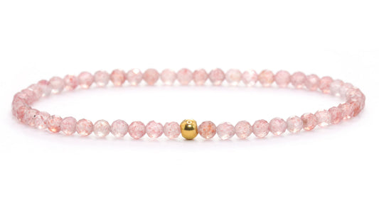 Erdbeerquarz Edelstein Armband 3mm facettiert