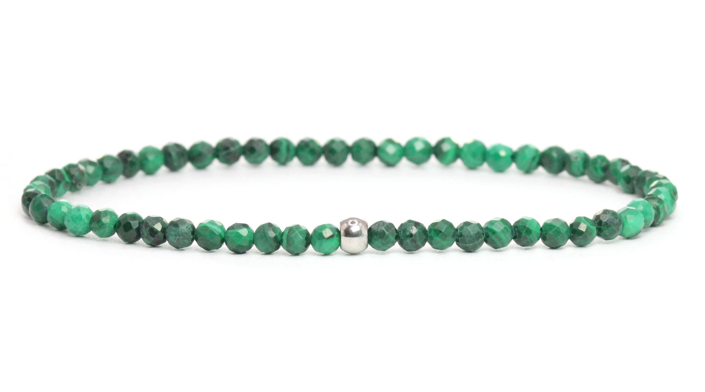 Malachit Edelstein Armband 3mm facettiert