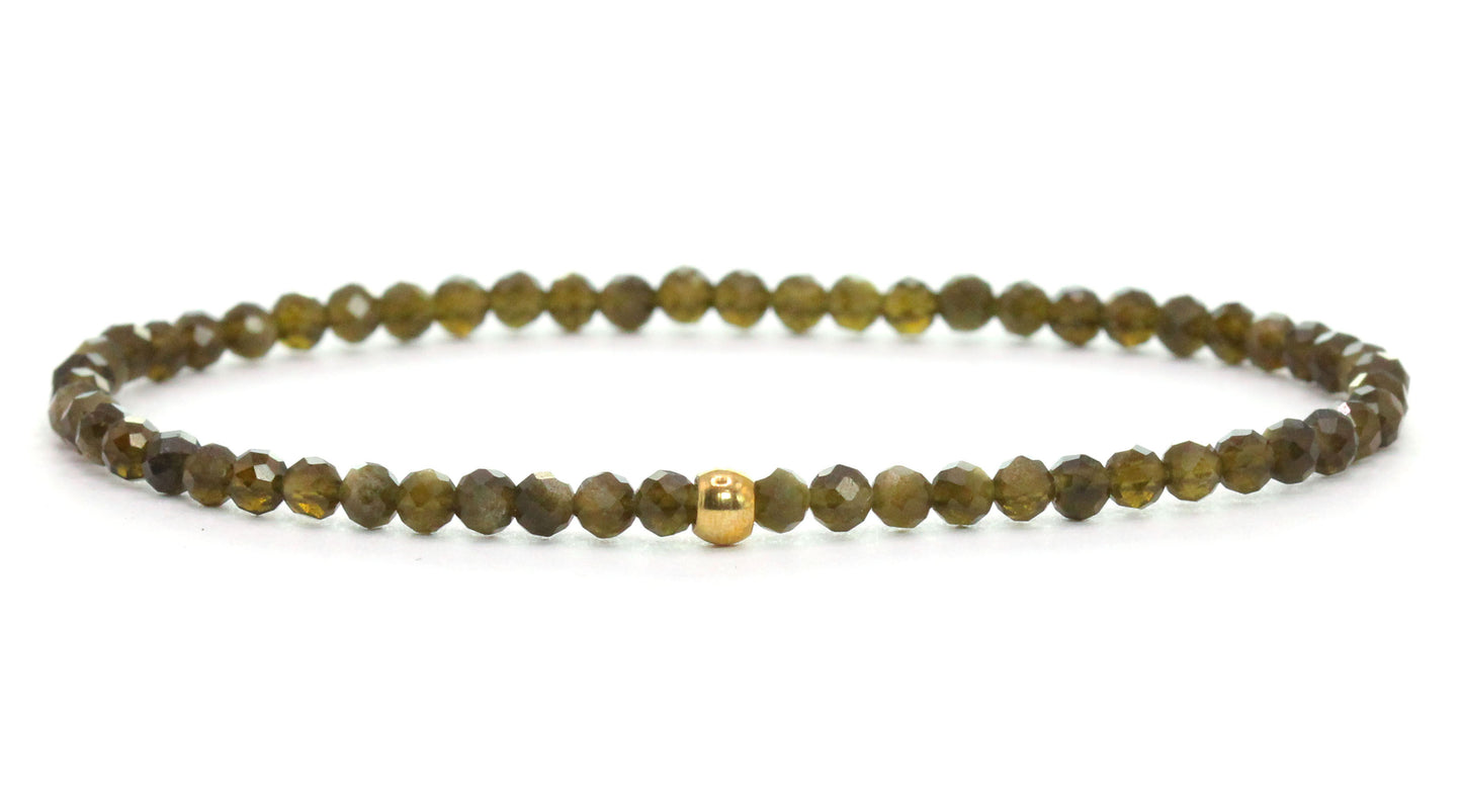 Goldobsidian Edelstein Armband 3mm facettiert