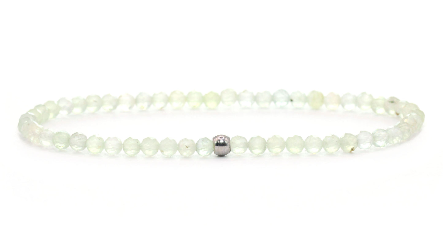 Prehnit Edelstein Armband 3mm facettiert