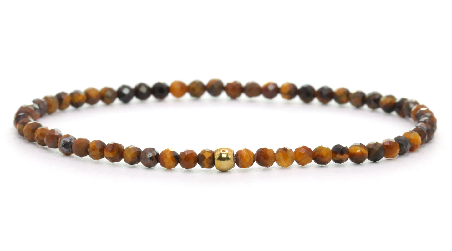 Tigerauge Edelstein Armband 3mm facettiert