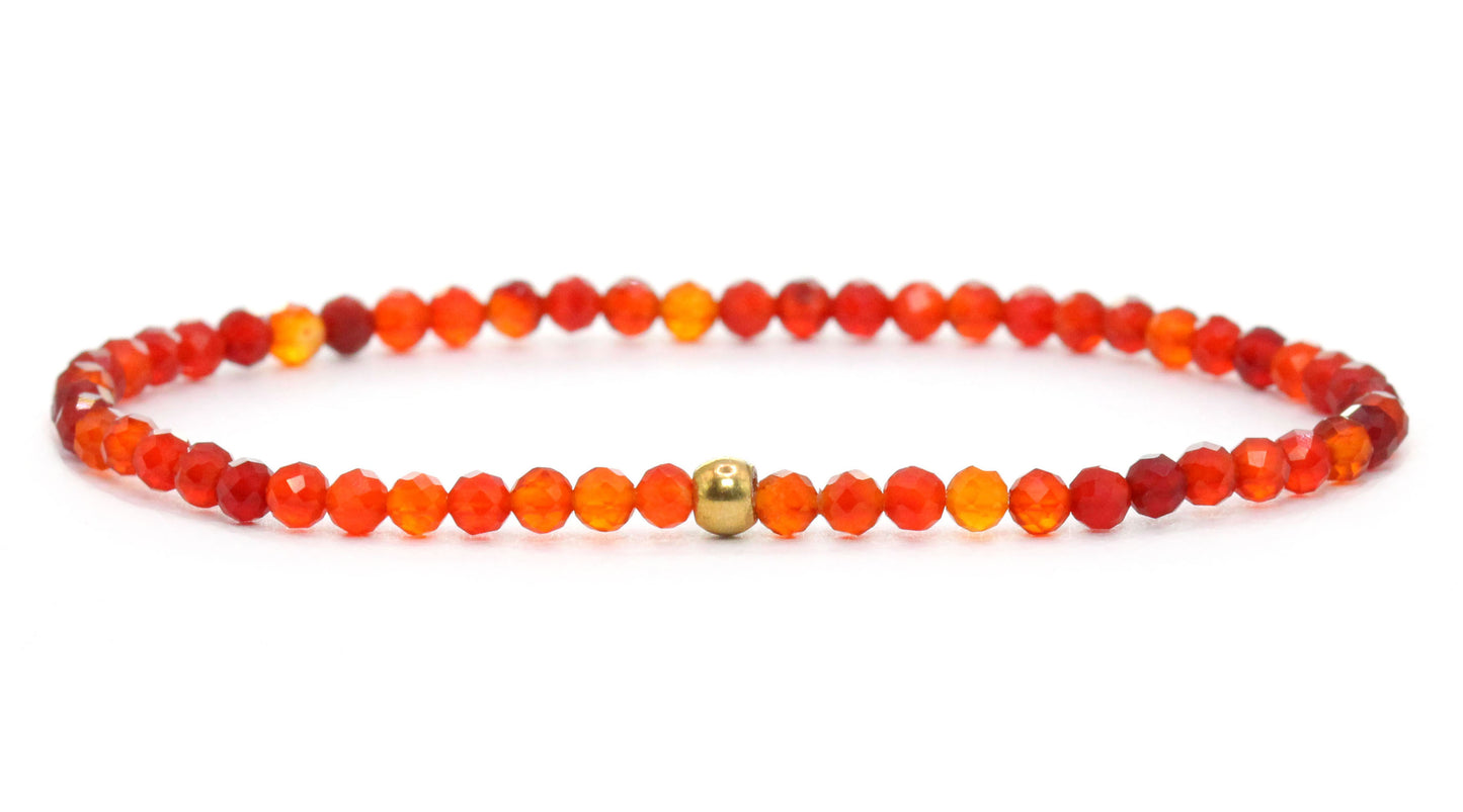 Karneol Edelstein Armband 3mm facettiert