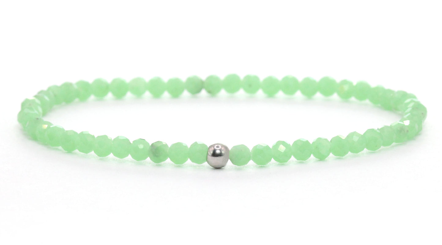 Grüner Angelit Edelstein Armband 3mm facettiert