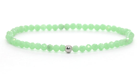 Grüner Angelit Edelstein Armband 3mm facettiert