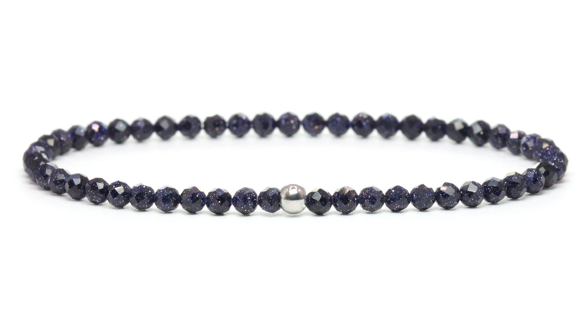 Blaufluss Edelstein Armband 3mm facettiert