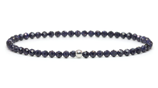 Blaufluss Edelstein Armband 3mm facettiert