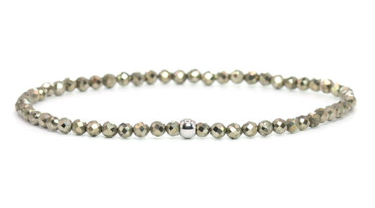 Pyrit Edelstein Armband 3mm facettiert