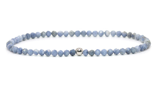 Blaue Koralle Edelstein Armband 3mm facettiert