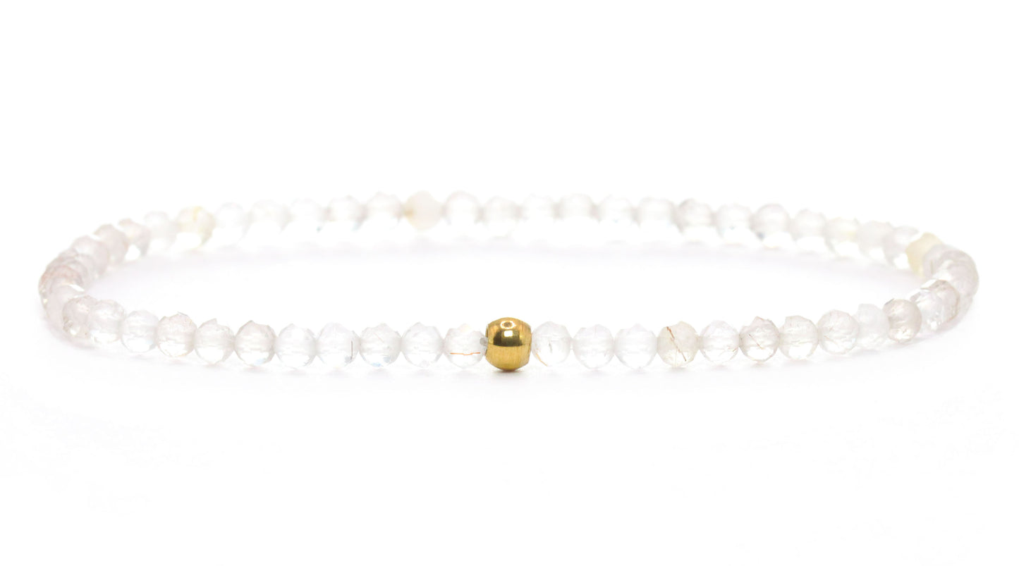 Goldenes Rutilquarz Edelstein Armband 3mm facettiert
