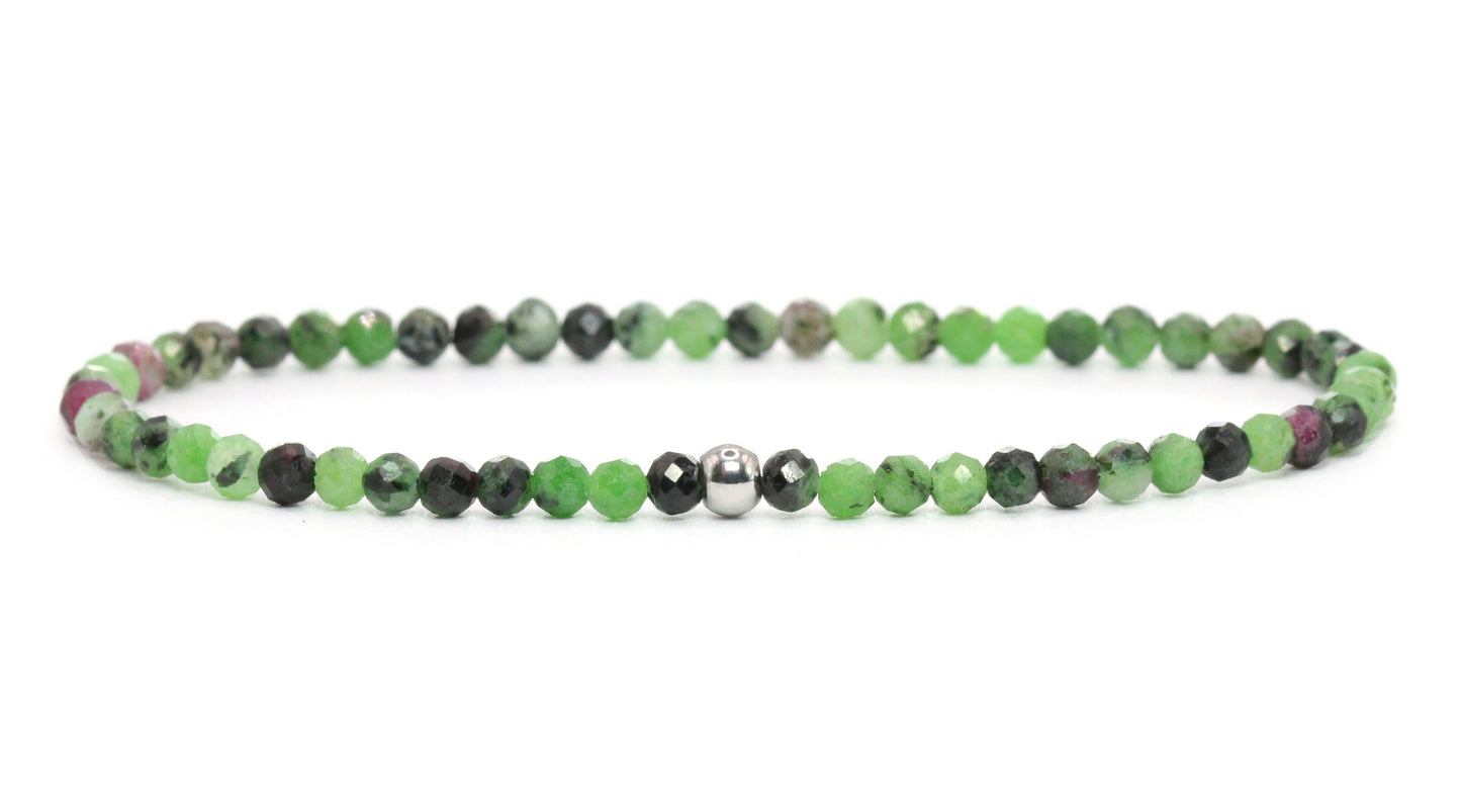Rubin Zoisit Edelstein Armband 3mm facettiert