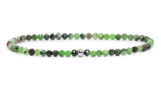 Rubin Zoisit Edelstein Armband 3mm facettiert