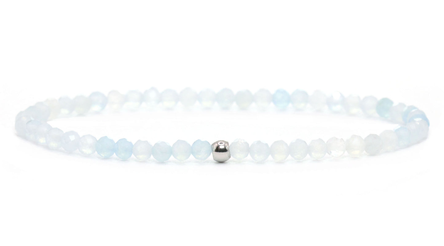 Aquamarin Edelstein Armband 3mm facettiert