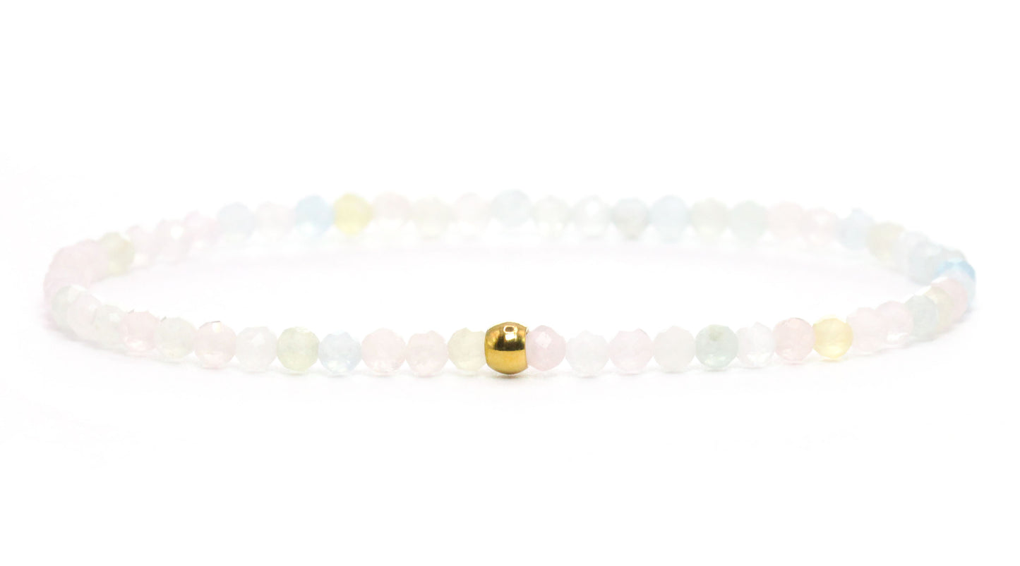 Morganit Edelstein Armband 3mm facettiert