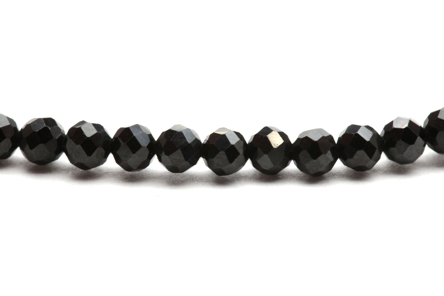 Schwarzer Spinell Edelstein Armband 3mm facettiert