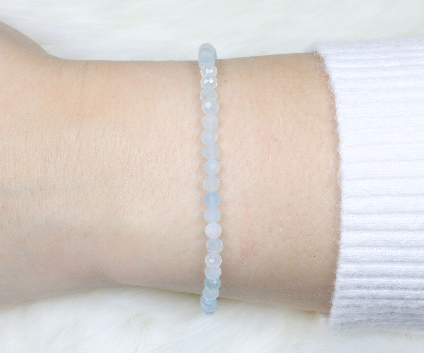 Aquamarin Edelstein Armband 3mm facettiert