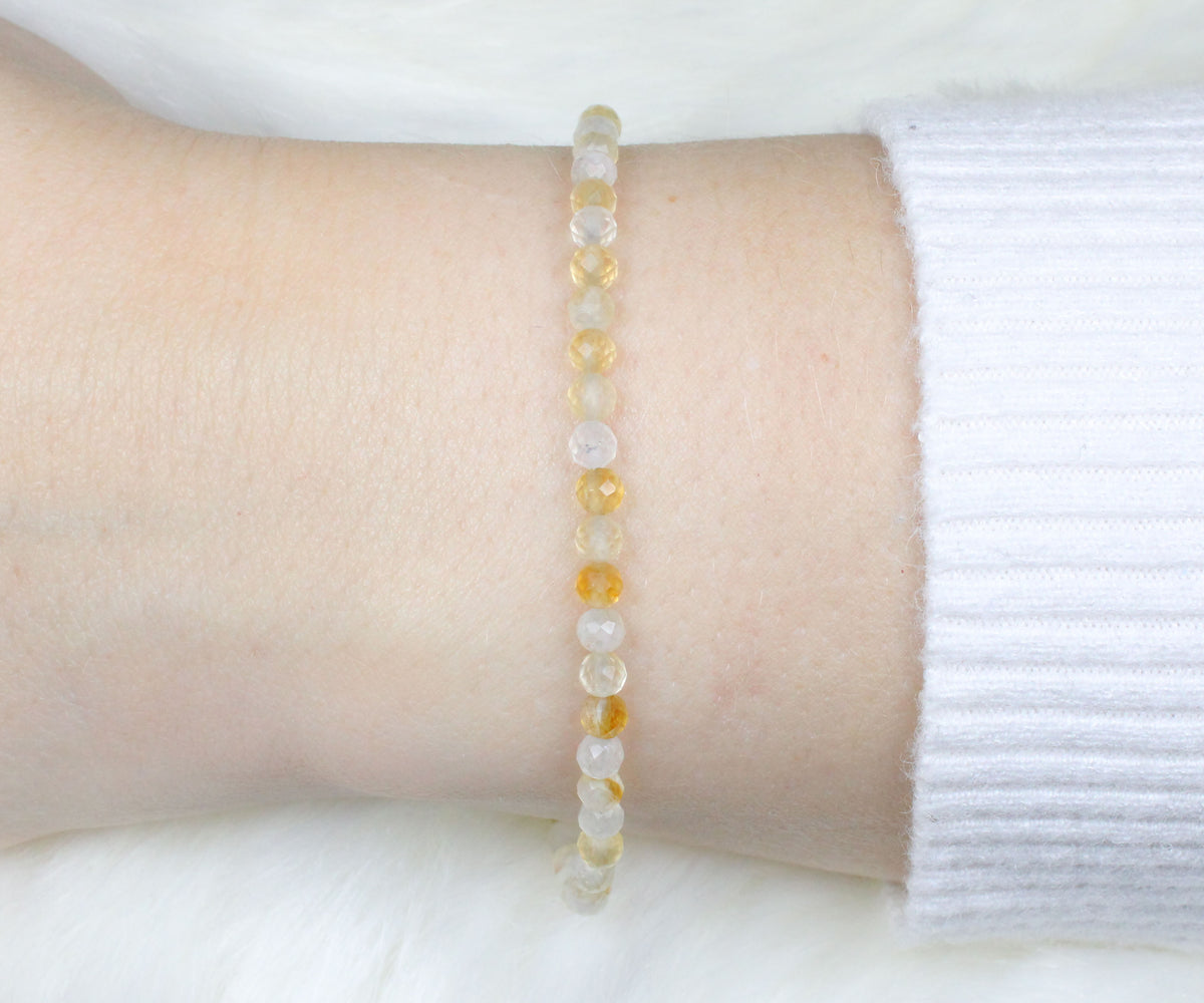 Citrin Edelstein Armband 3mm facettiert