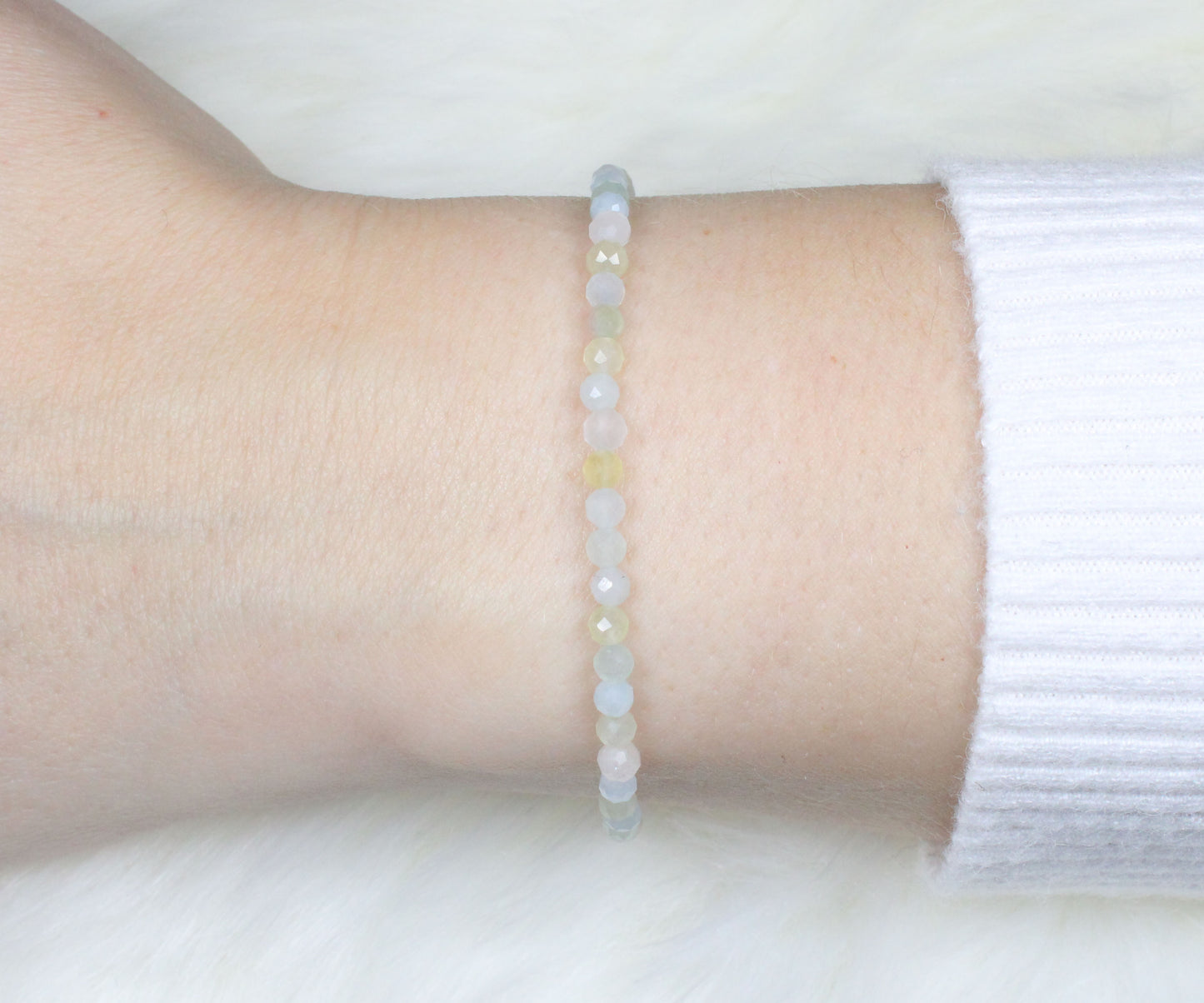 Morganit Edelstein Armband 3mm facettiert