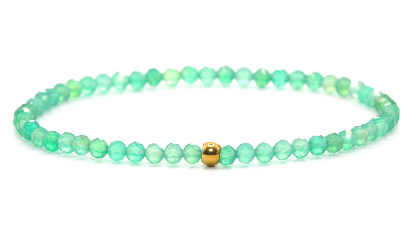 Grüner Achat Edelstein Armband 3mm facettiert