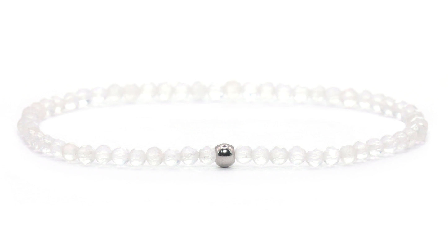 Bergkristall Edelstein Armband 3mm facettiert
