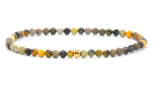 Bienenjaspis Edelstein Armband 3mm facettiert