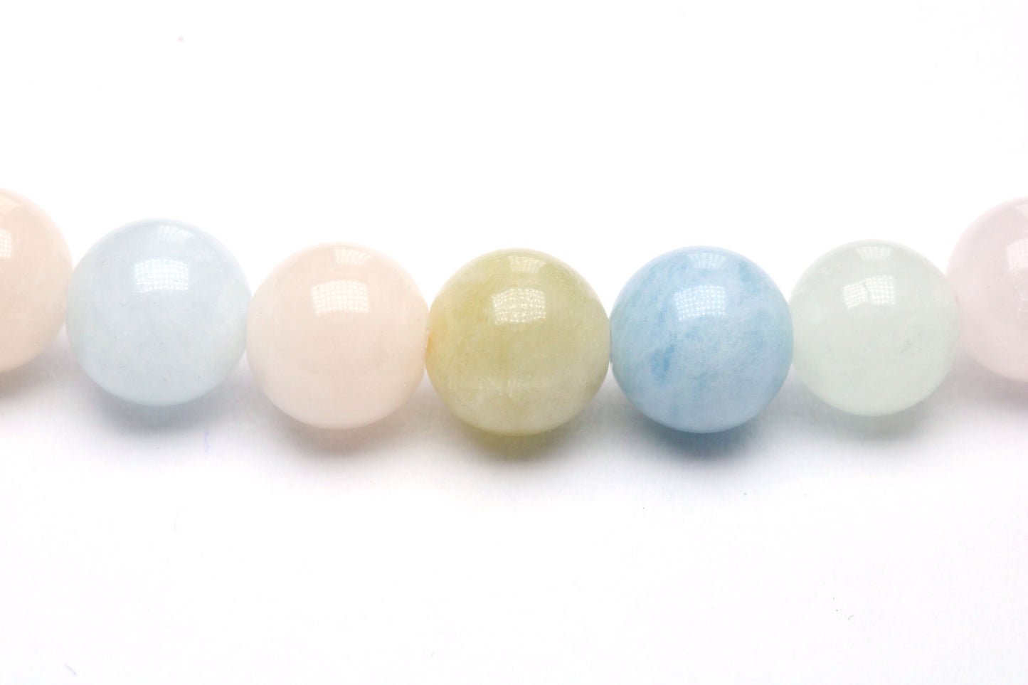 Morganit Edelstein Armband mit Edelstahlherz