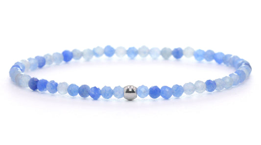 Blauer Aventurin Edelstein Armband 3mm facettiert