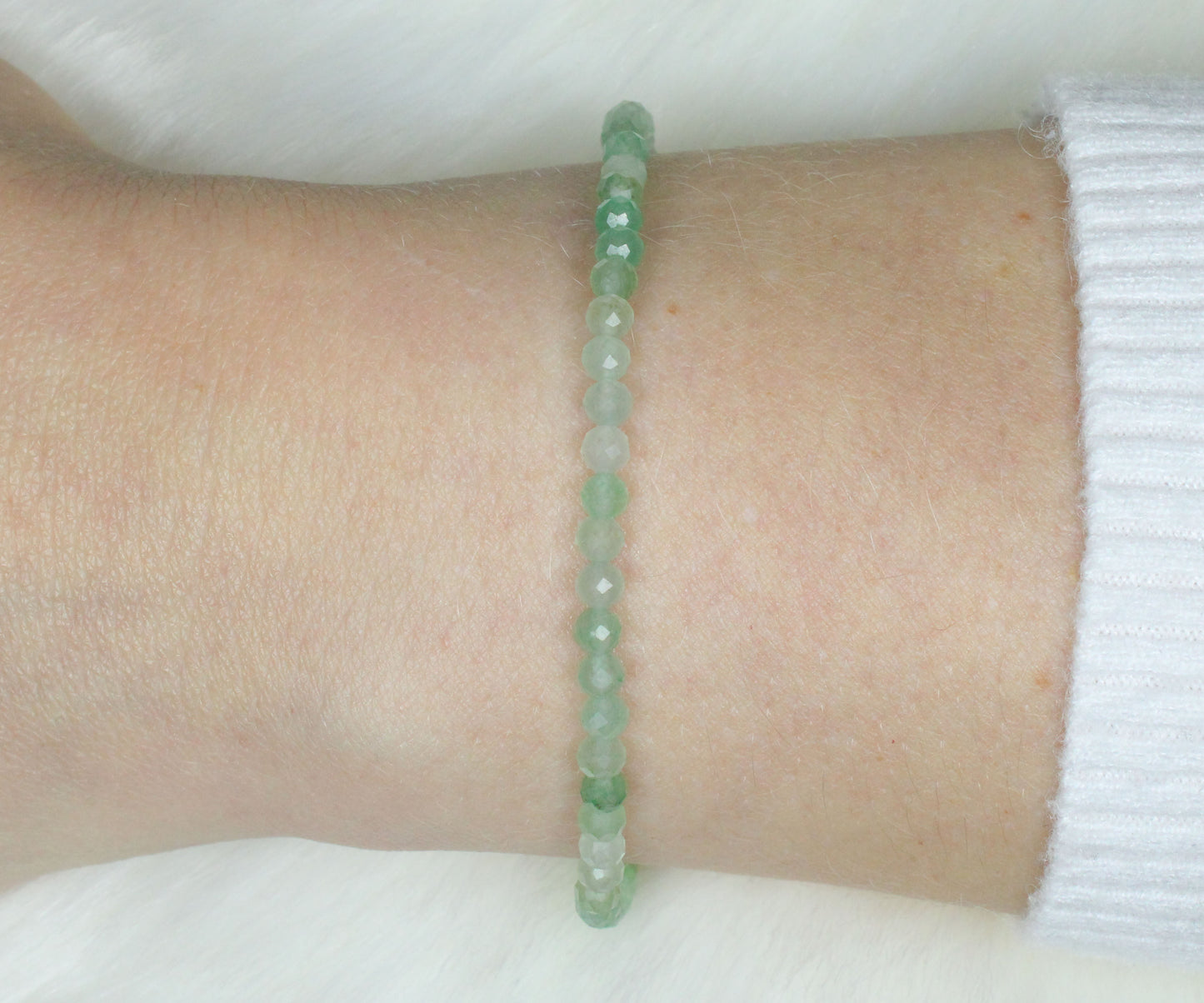 Grüner Aventurin Edelstein Armband 3mm facettiert