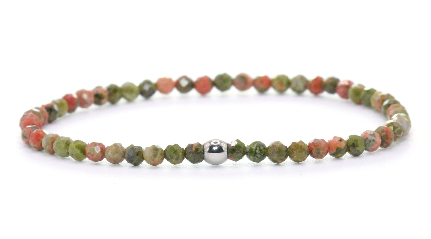 Unakit Edelstein Armband 3mm facettiert