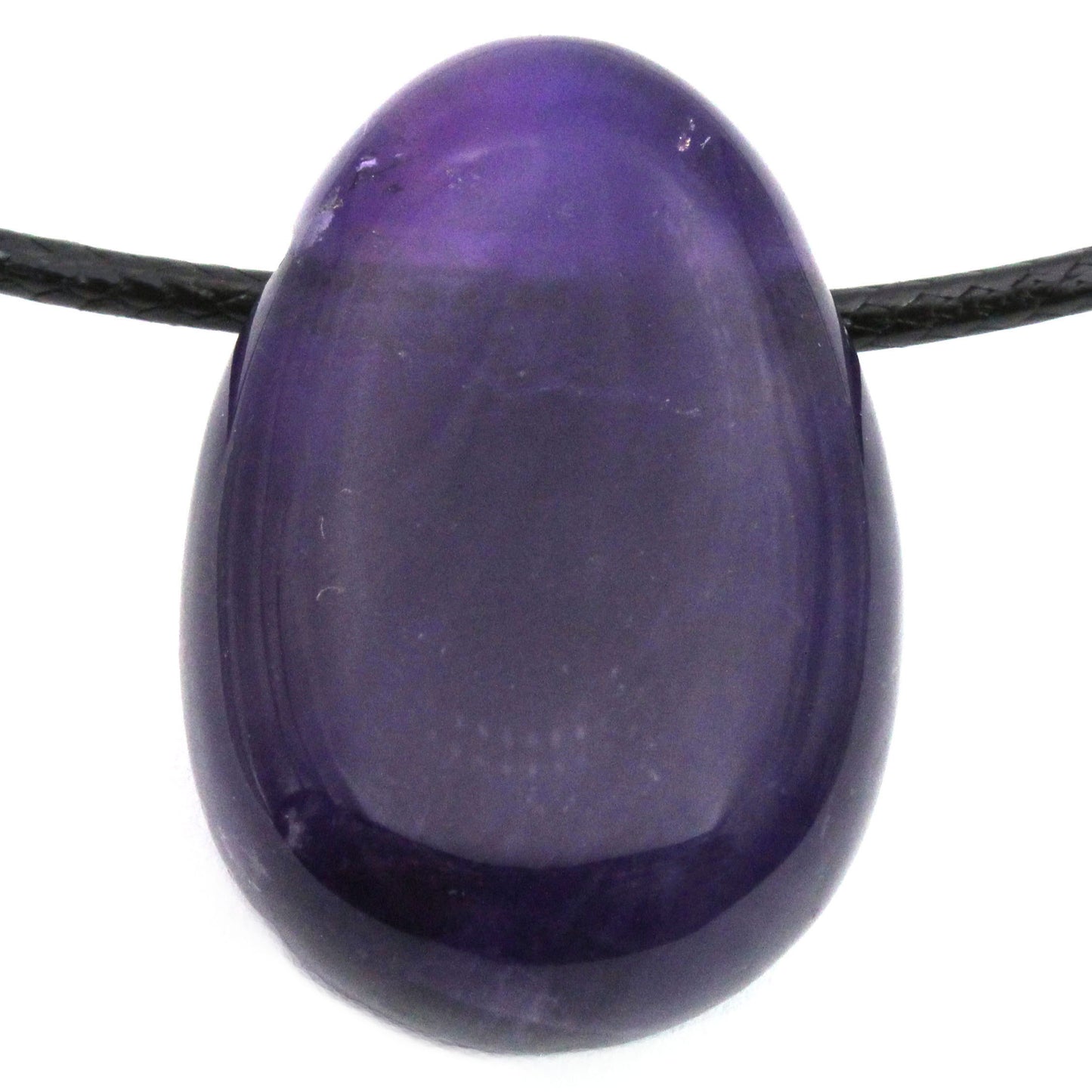 Echter Amethyst Tropfenanhänger mit gewachstem Baumwollband