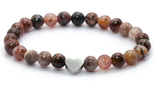 Pietersit Edelstein Armband mit Edelstahlherz