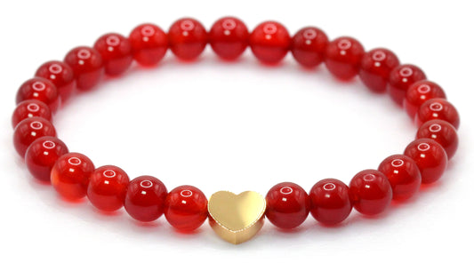 Karneol Edelstein Armband mit Edelstahlherz